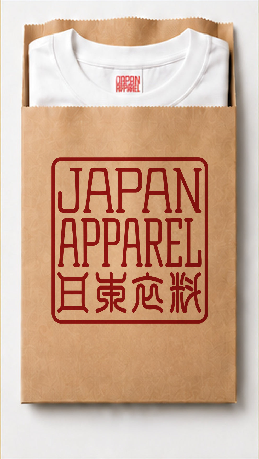 White JA-101 sample pack with the Japan Apparel logo